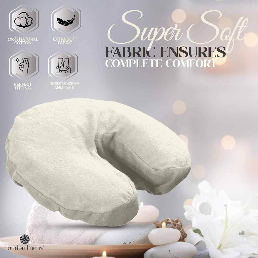 Pack of 4, Premium Extra Thick 100% Cotton Flannel Massage Tables Face Cradle Covers Cozies Fitted - Includes 4 pcs