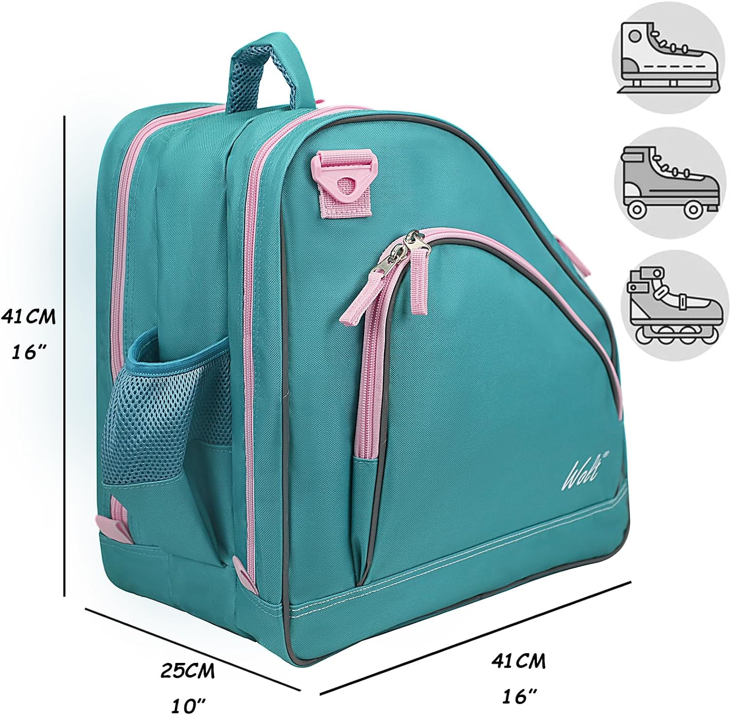 Ice Skate Bag - Roller Skate Bag, Inline Skate Bag with Adjustable Shoulder Strap for Both Youth and Adults.