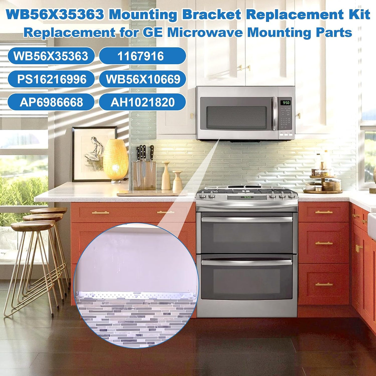 BigHead WB56X35363 Microwave Mounting Bracket Assembly Replacement for GE