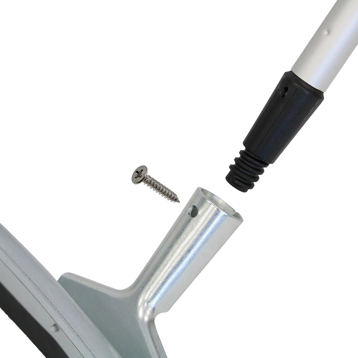 Professional AquaDozer Max Kit, 36” Smooth Surface Curved Floor Squeegee and 48” Dual End Pole, Rubber Blade Scrubber