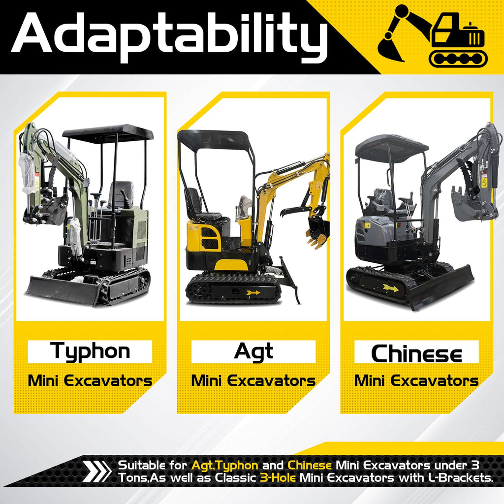 Mini Excavator Hydraulic Thumb for Typhon & AGT Excavators, 2Pcs L-Bracket