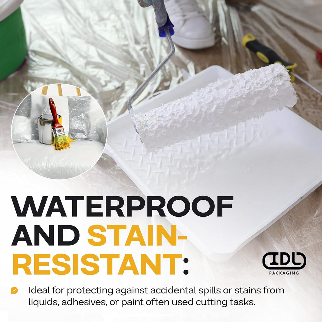 Clear 4 mil Plastic Sheeting for Painting, 4' x 50' (200 sq. ft.) LDPE Film Roll - Heavy-Duty Thick Polyethylene for