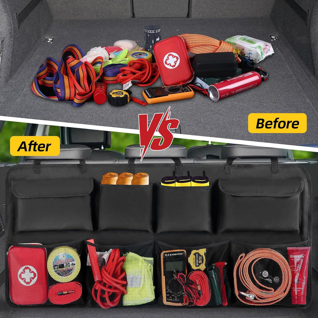Car Trunk Organizer, Backseat Hanging Organizer with 8 Large Storage Bag Super Capacity -Trunk Organizer for