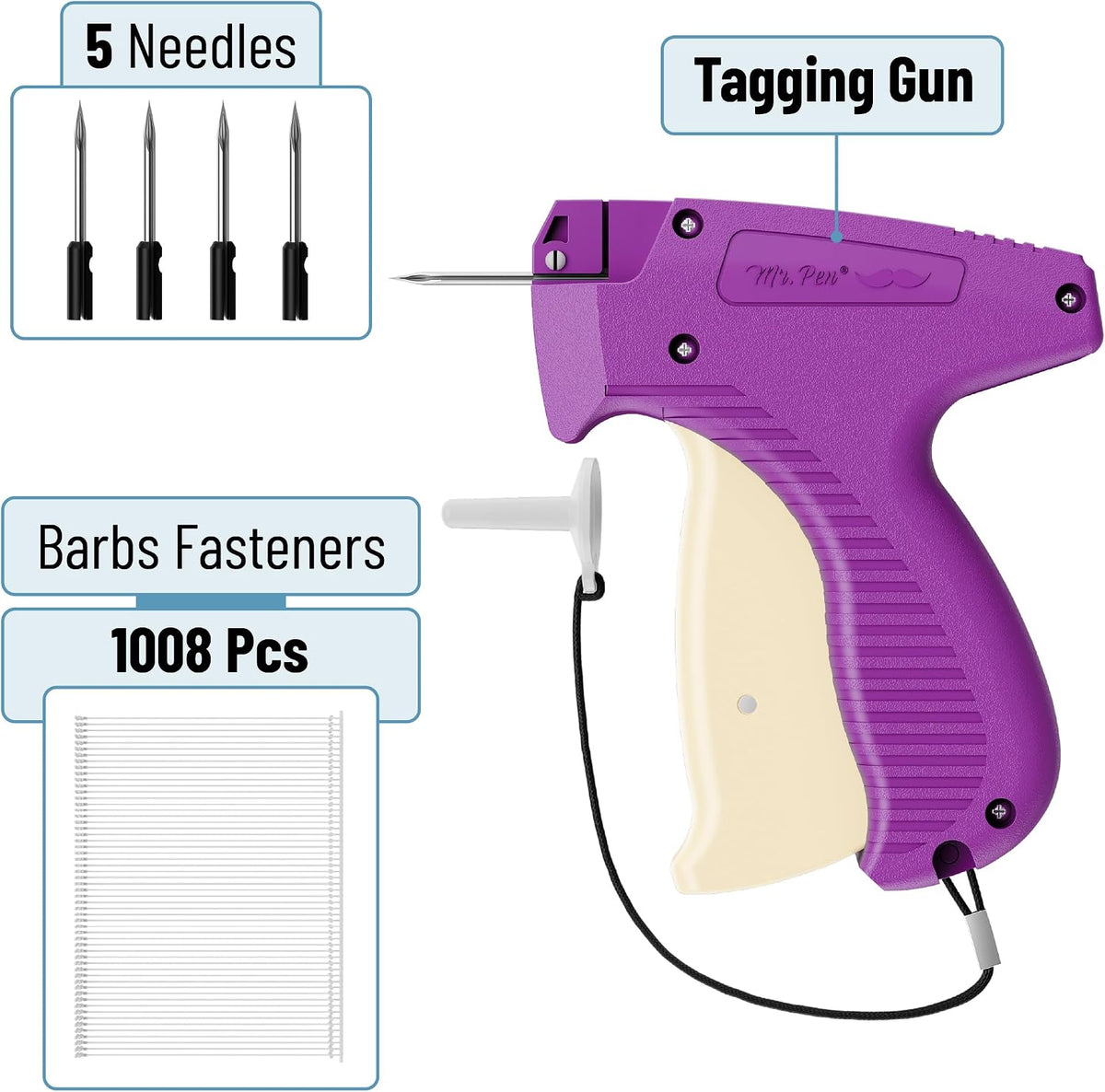 Price Tagging Gun, Hangtag Attacher with 1008 Barbs