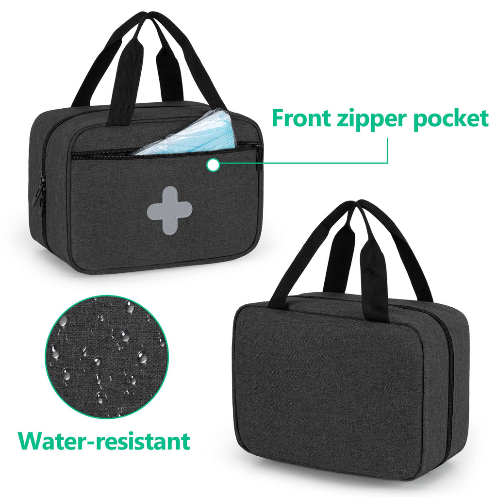 Empty First Aid Kits Case, Portable Emergency Kit Organizer, Black