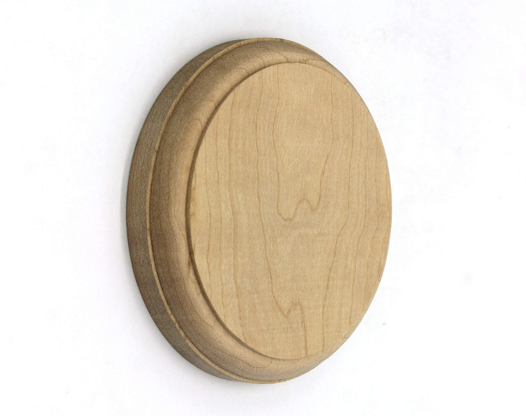 Paint Grade Round Rosette, Solid Hardwood, 4 1/2" x 3/4" Stair Part Fitting