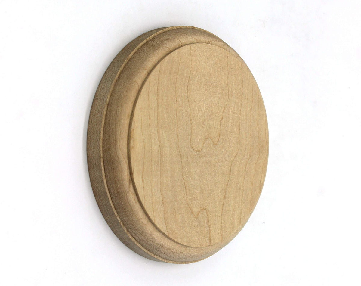 Paint Grade Round Rosette, Solid Hardwood, 4 1/2" x 3/4" Stair Part Fitting