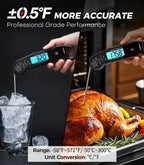 Professional Meat Thermometer Digital, <1 Sec Instant Read, Black