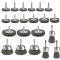 VESTTIO 21PCS Wire Brush for Drill, Carbon Steel Cup, End & Wheel Brush Set