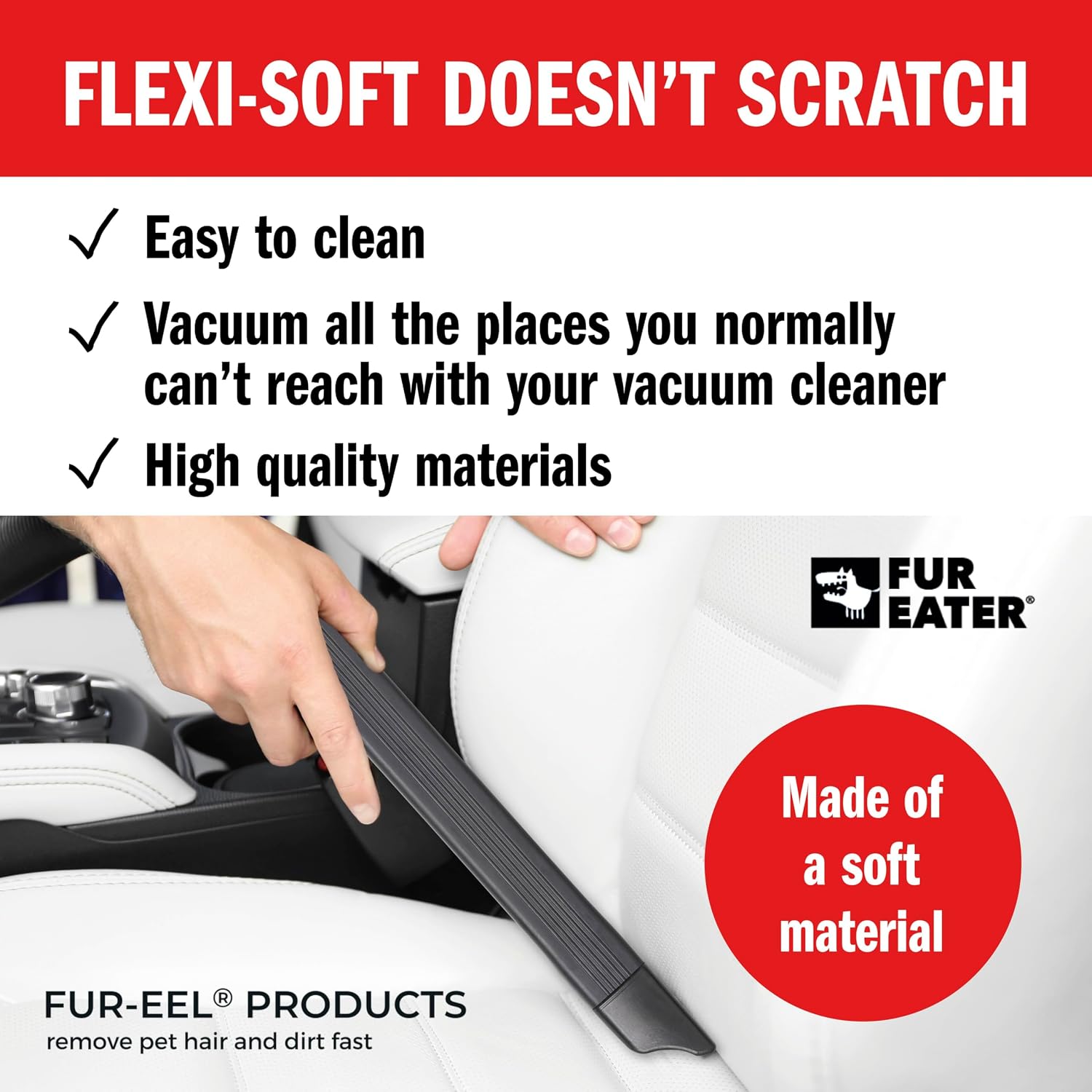 Vacuum Attachment, Long Crevice Tool for Vacuum, 18 inches | for Car Detailing, Shop Vac, Dryer Lint, Skinny Bendable