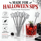 Halloween Skeleton Drink Stirrers, 36 Pack, 7-Inch Cocktail Sticks