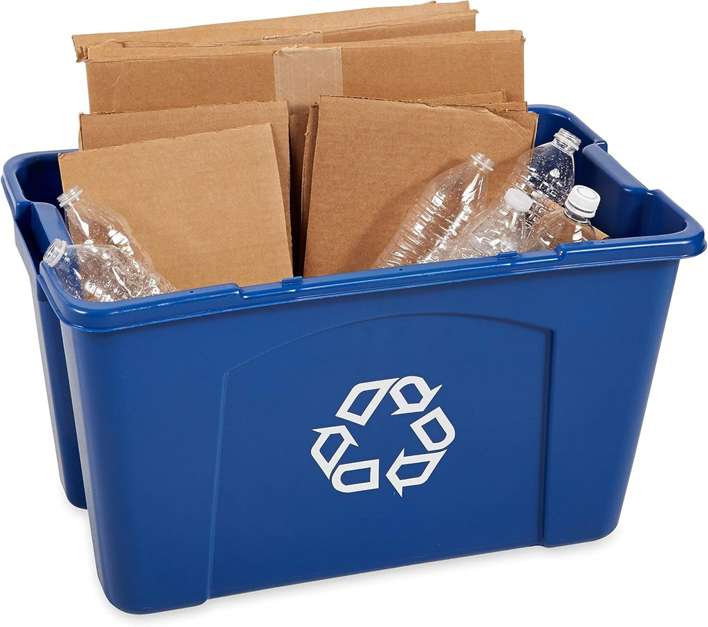 Recycling Bin/Box for Paper and Packaging, Stackable, 18 GAL, for Indoors/Outdoors/Garages/Homes/Commercial