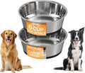 Stainless Steel Dog Bowls with Non-Slip Rubber Bottom – Set of 2, 6 Cup (48 oz), Black - Heavy Duty Metal Dog Bowl