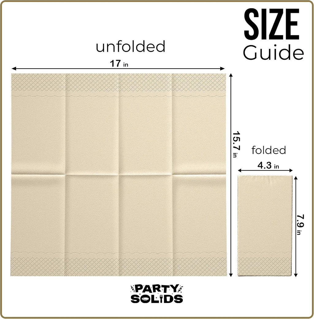 Ivory Dinner Napkins Disposable 8"x4" Paper Napkins 120 Pcs