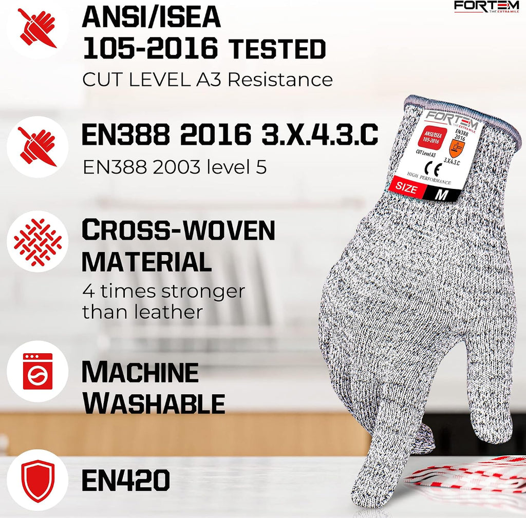 Cut Resistant Gloves - Level 5 Protection, ANSI 100% Food Grade