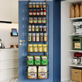 Over The Door Pantry Organizer, 8-Tier Over The Door Organizer with Adjustable Baskets, Metal Hanging Spice Rack for