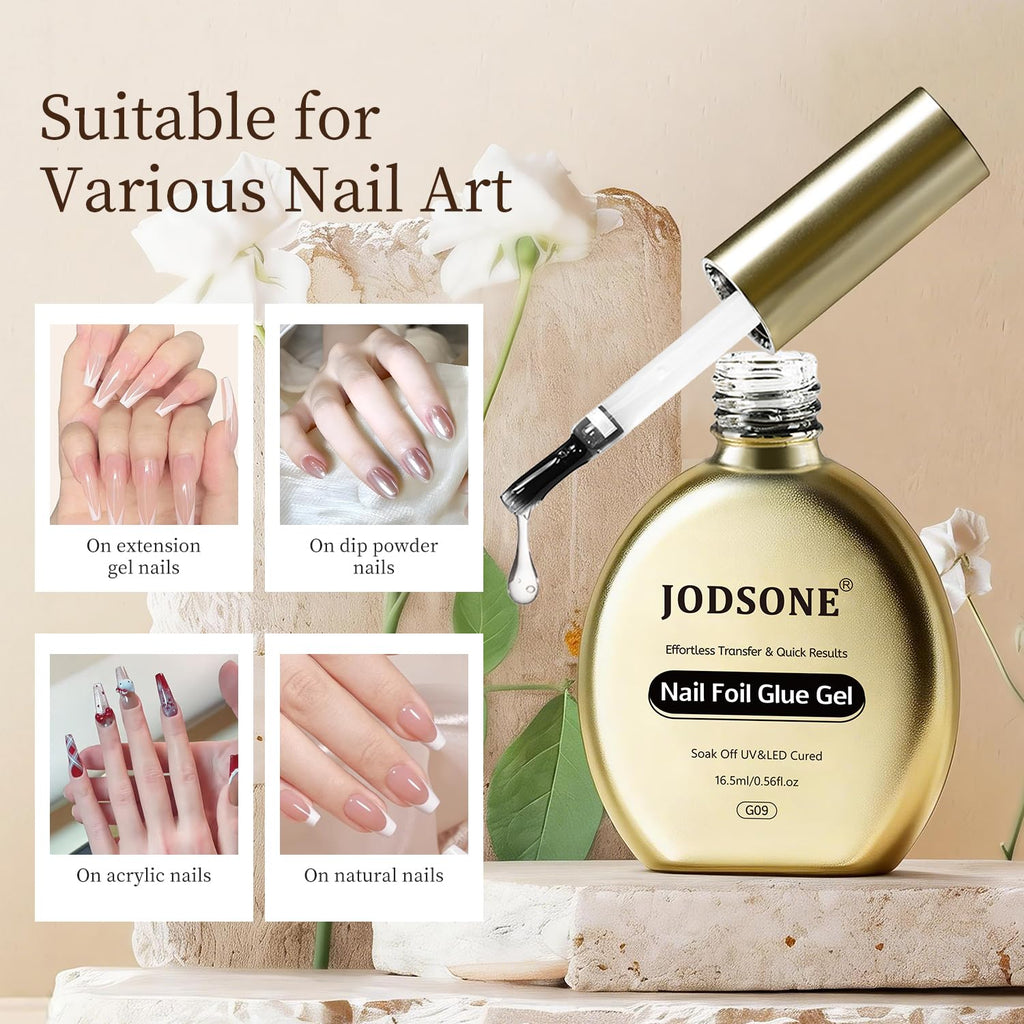 Nail Foil Glue 16.5ml, Hema-free Foil Transfer Gel, High Adhesion