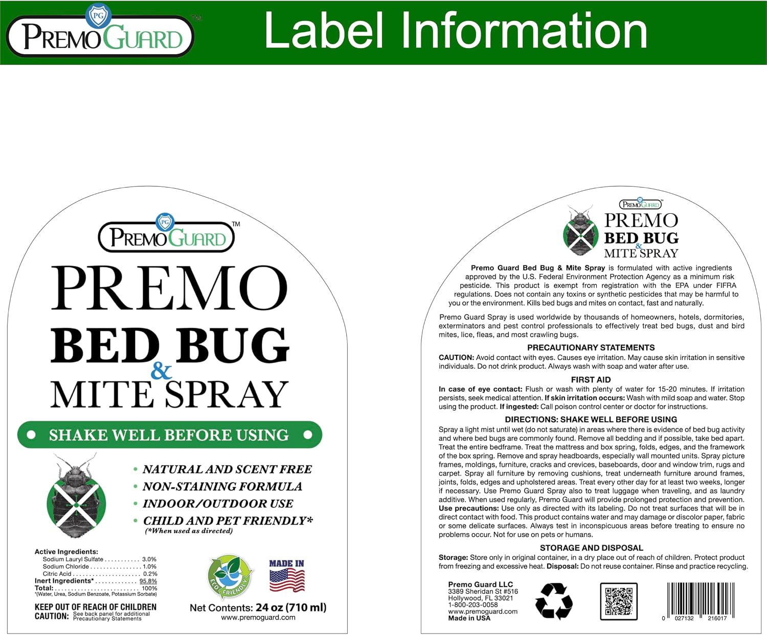 Bed Bug & Mite Killer Spray – University Tested 100% Kill Rate | Natural, Safe for Bedding, Furniture, Fabrics, and
