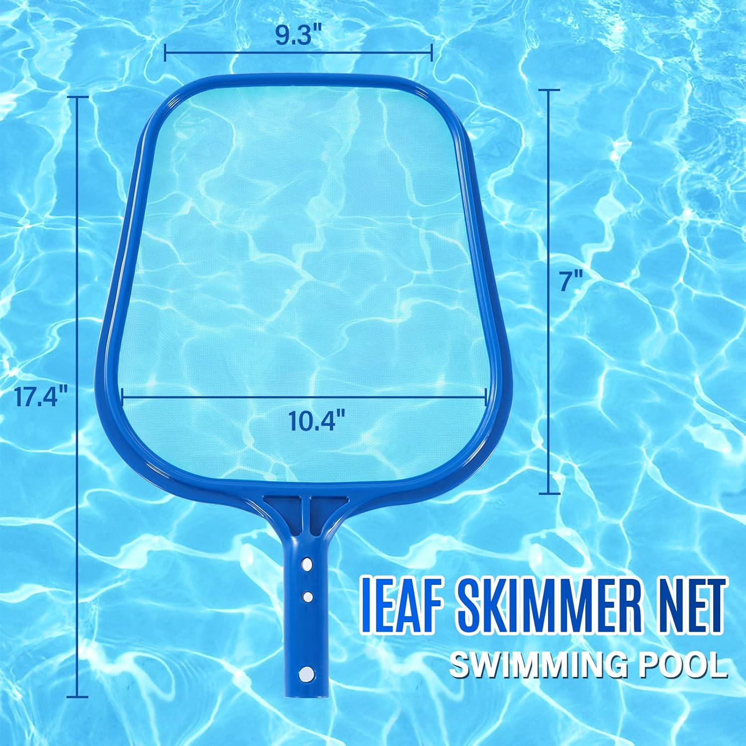Pool Skimmer - Pool Net with Solid Plastic Frame, Skimmer Net with Fine Mesh Net, Pool Net for Cleaning Leaf of