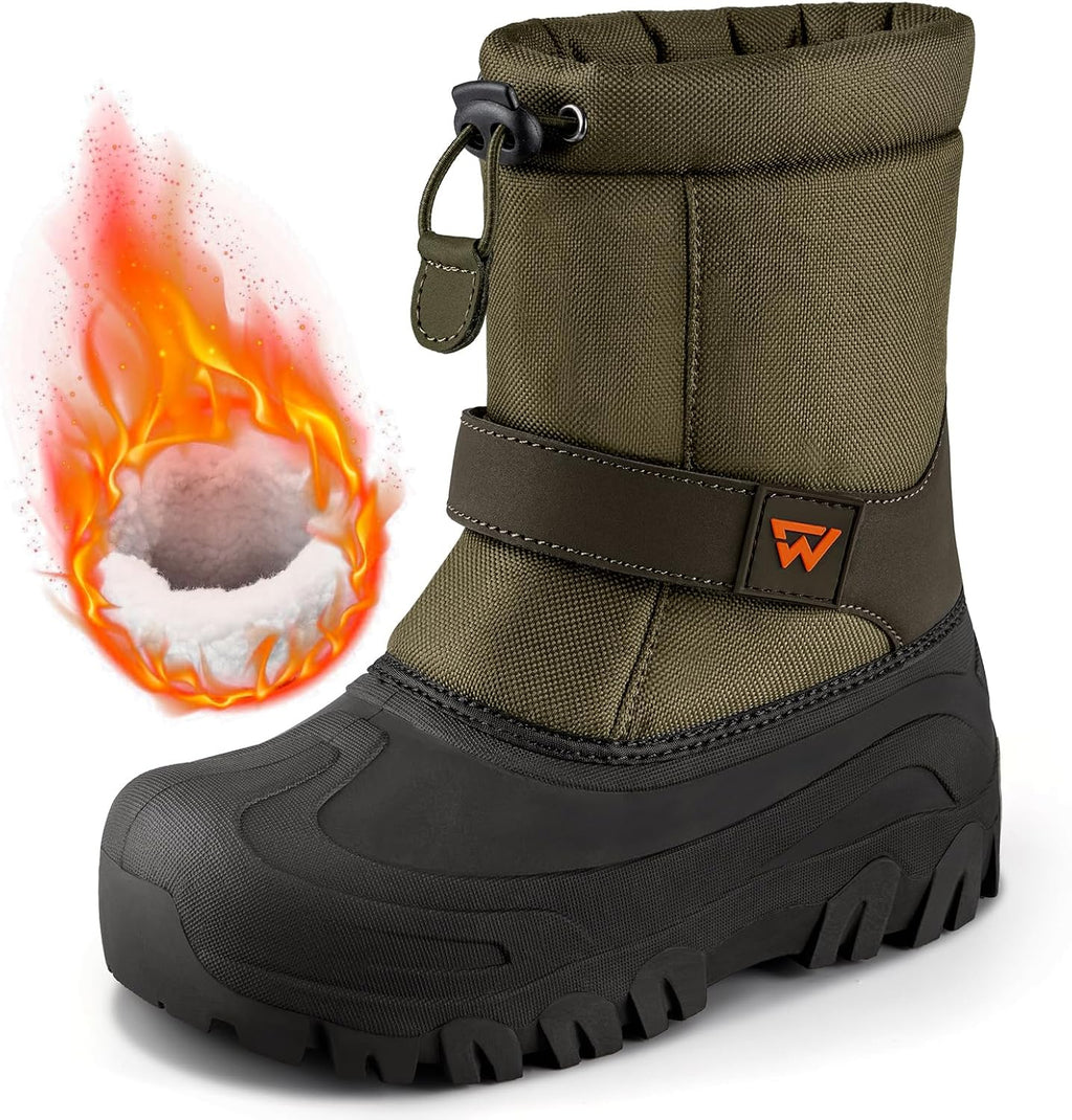 Boys Girls Snow Boots for Little/Big Kids | Waterproof,Lightweight,Outdoor Warm Cozy,Anti-Slip,Mid Calf,Lining