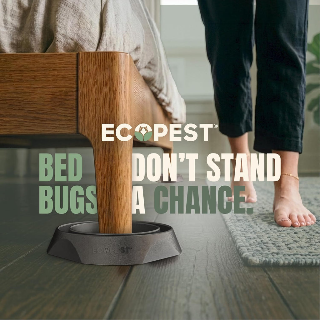 Bed Bug Interceptors - 4 Pack | Bed Bug Blocker (Pro) Interceptor Traps (Black) | Eco Friendly Insect Trap for Bed