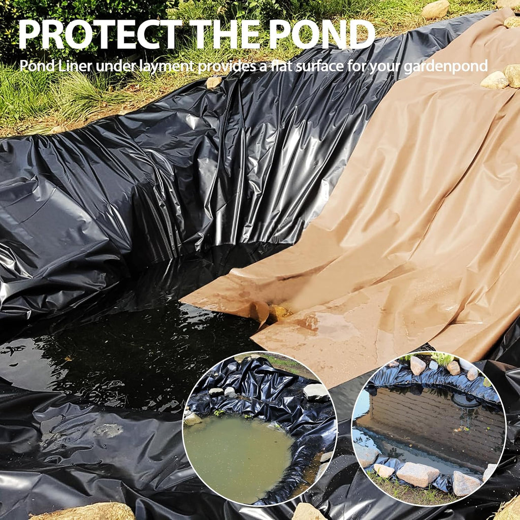 Pond Liner 20 Mil HDPE Pond Liners for Outdoor Ponds Preformed Pond Liner for Koi Fish Duck Pond (4 x 7 Feet)