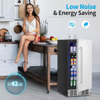 15 Inch Beverage Refrigerator,126 Cans Outdoor Refrigerator