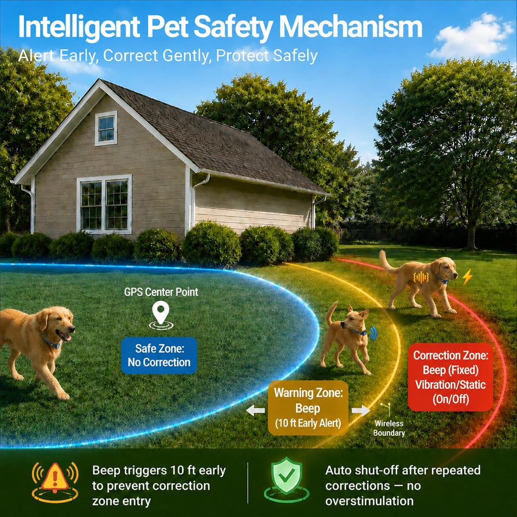 GPS Wireless Dog Fence System, 49-6561 FT Adjustable Range