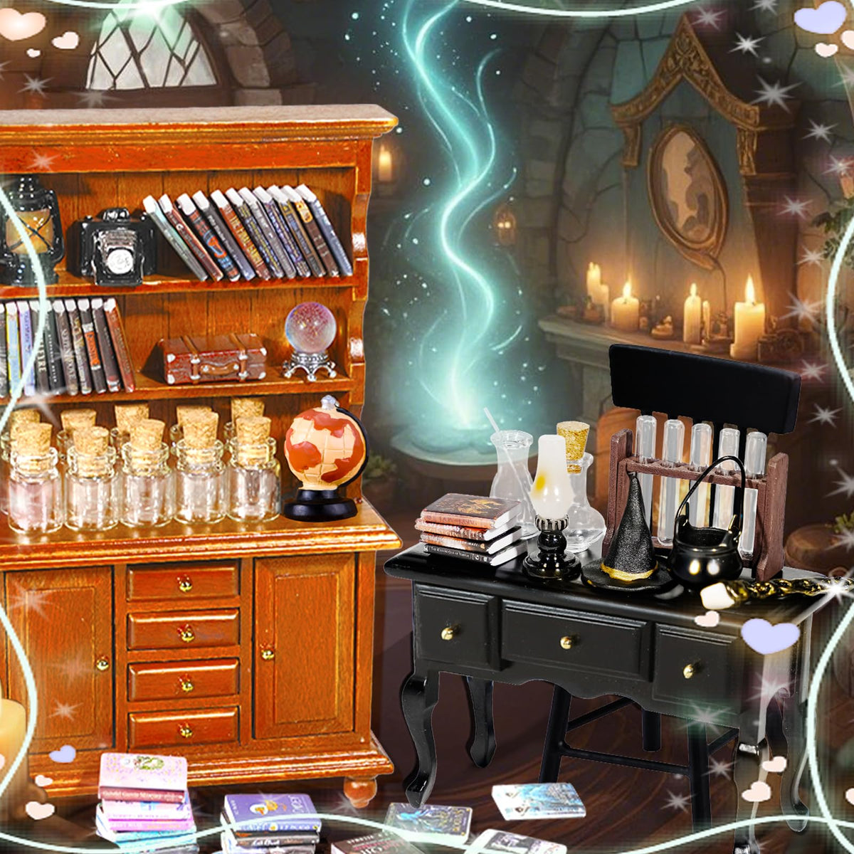 54 Pcs 1:12 Scale Mini Magic House Kit Halloween Miniatures