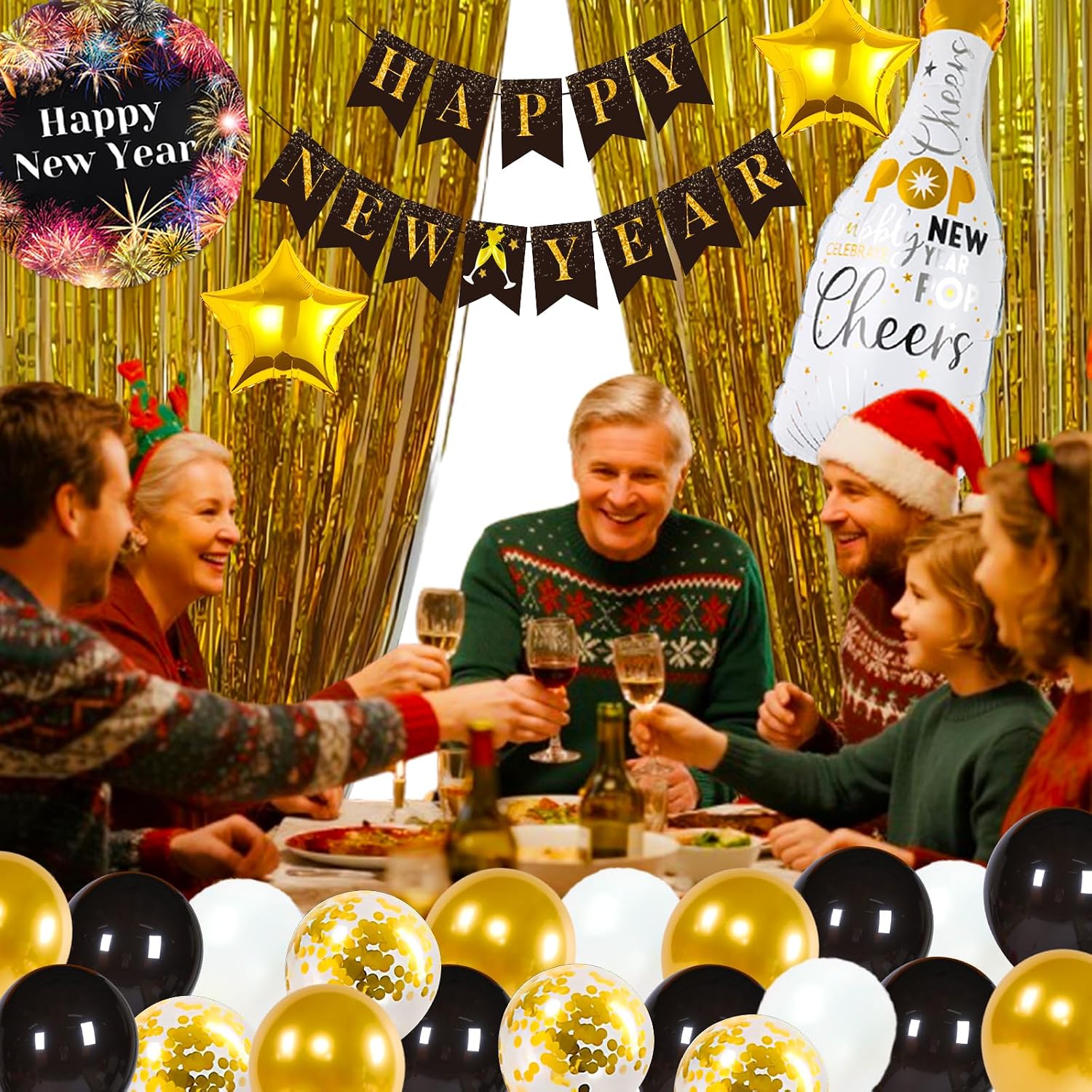 2026 New Years Eve Party Supplies, New Year Decorations 2026, Happy New Years Balloons Decoration Kit with Balloon
