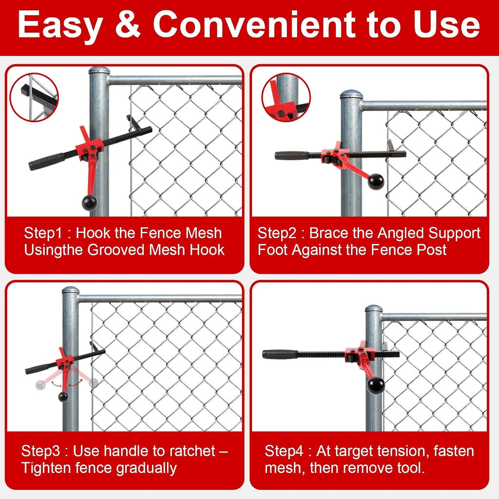 Chain Link Fence Stretcher Tool, Heavy Duty Ratchet Fence Tensioner