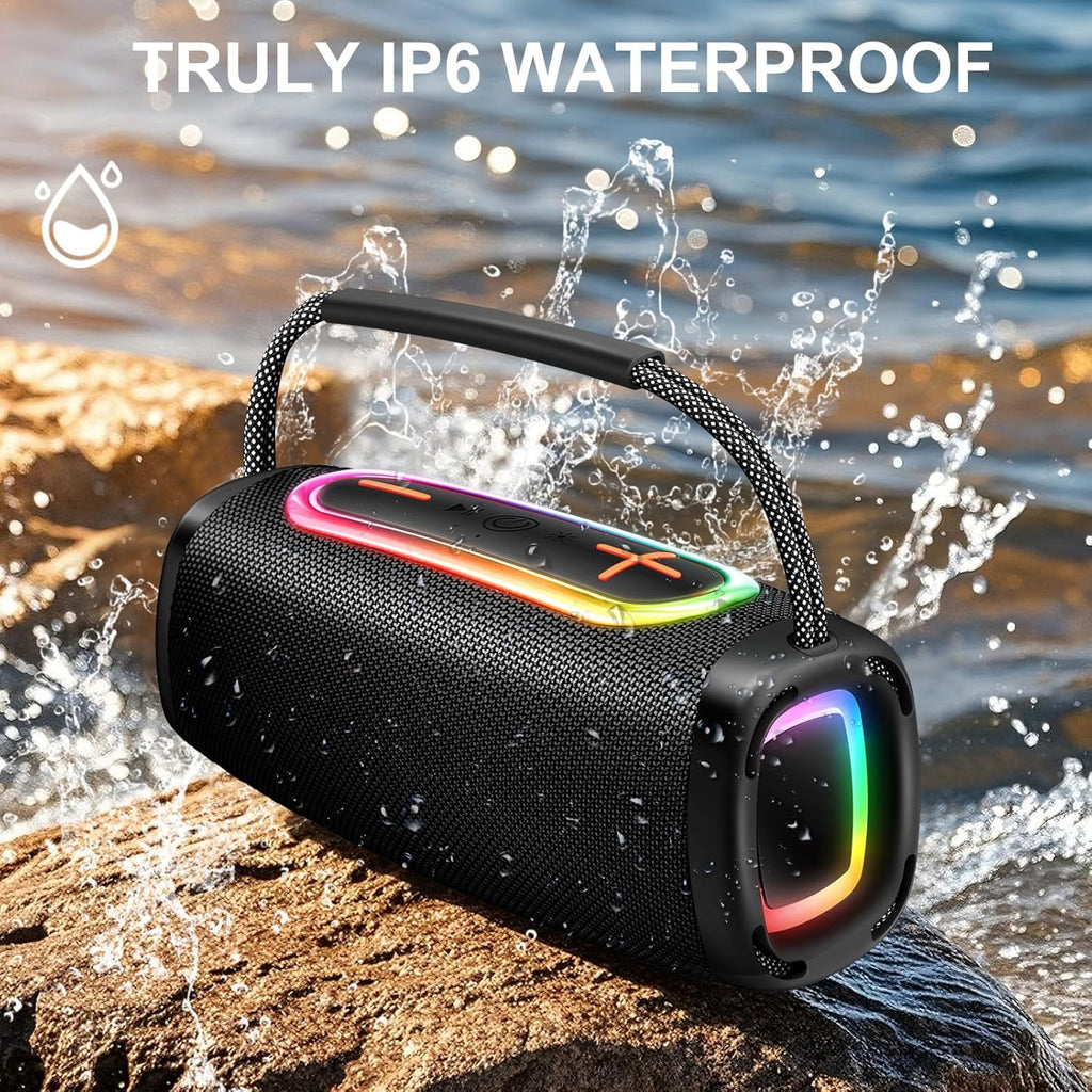 Bluetooth Speaker 60W, 36H Playtime 6000mAh BT5.4 Portable Wireless Speaker with Loud Stereo Sound, IP6 Waterproof