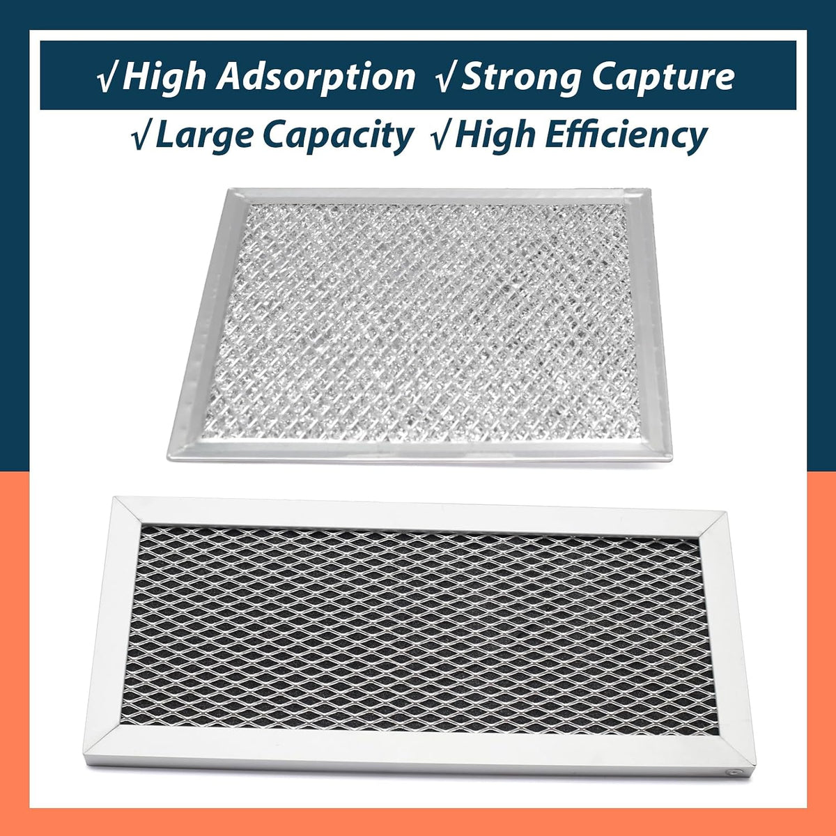 Microwave Oven Charcoal and Grease Filter Kit Replacement for Samsung Model ME19R7041FS/AA ME19R7041FT/AA ME19R7041FB ME19R7041FB/AA ME19R7041FS 4 Pack