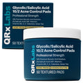 Salicylic & Glycolic Acid Acne Clearing Pads - 2% Salicylic & 10% Glycolic Acid - Exfoliating Pads for Acne, Bacne