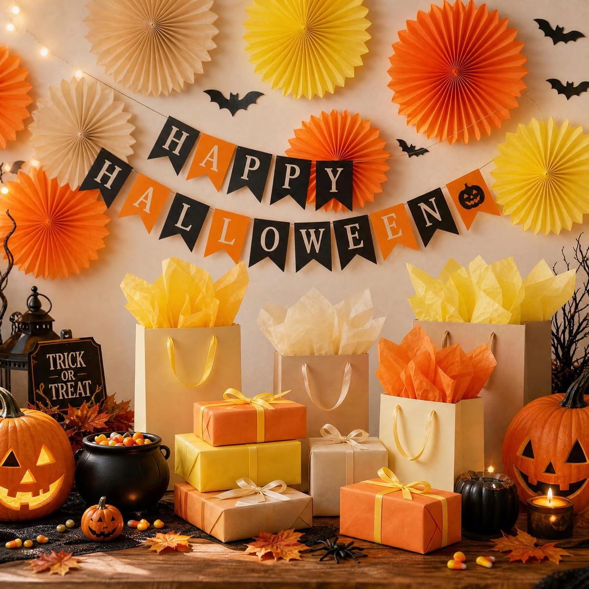 Yellow and Orange Tissue Paper 112 Sheets, 20 X 14 inch