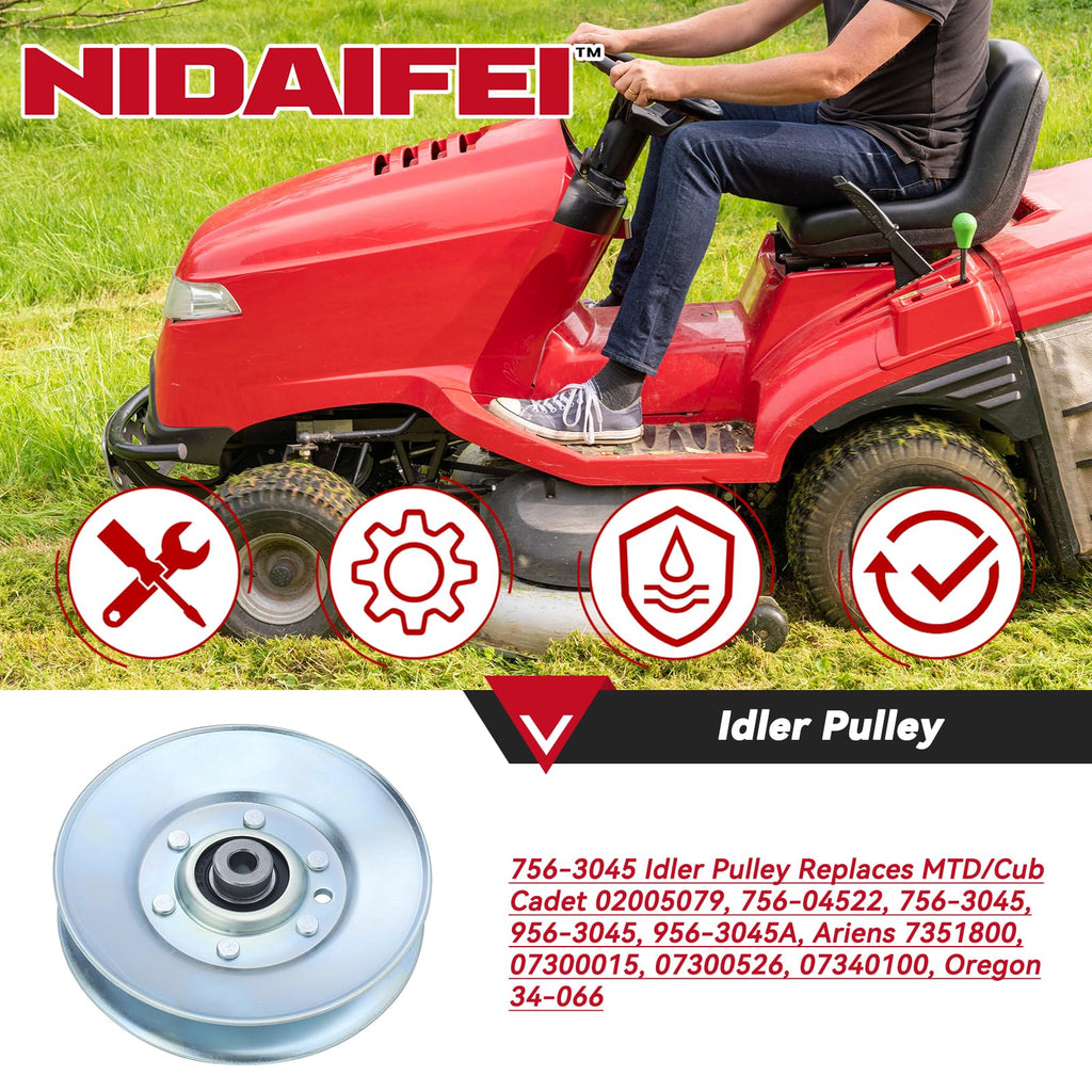NIDAIFEI 756-3045 5.06 inch Idler Pulley for Cub Cadet Z Force 60 Mowers