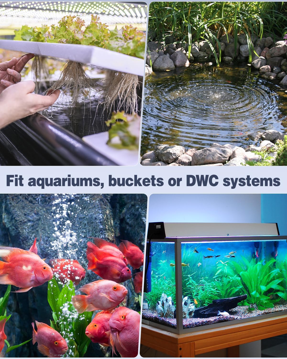 Aquarium Air Pump Dual Outlet Fish Tank Aerator with Accessories for 5-200 Gallon Tank
