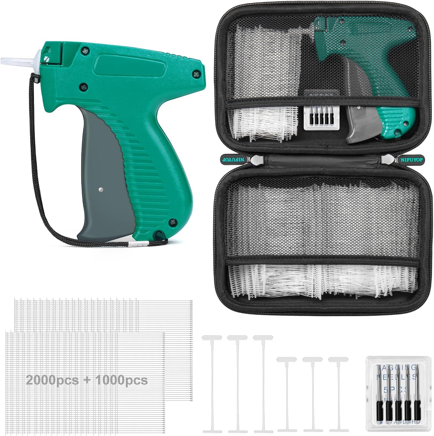 Tagging Gun for Clothing, Price Tag Gun for Clothes Labeler with Case, Standard Price Tagger Retail Garment Attacher