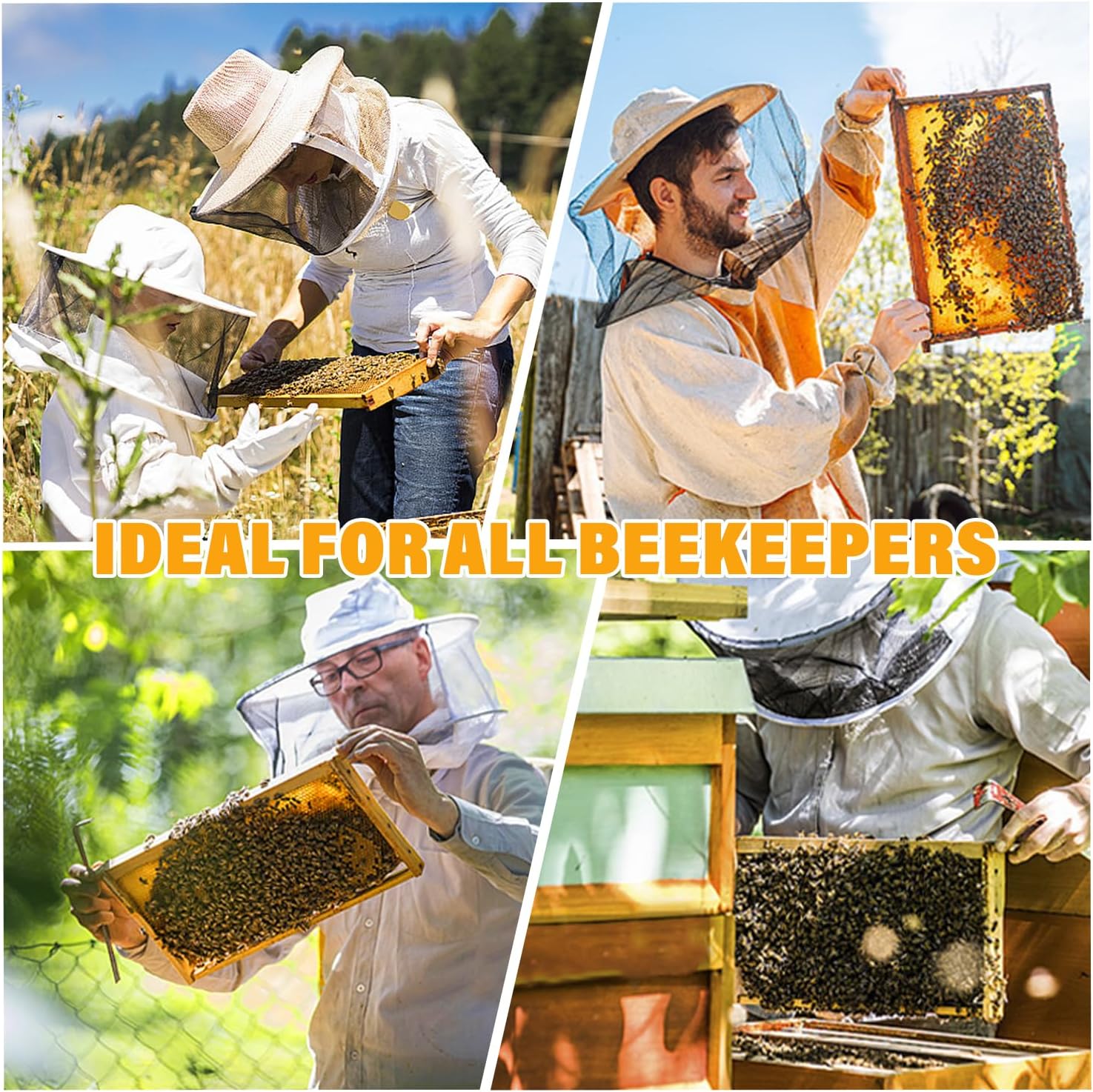 10 Pack Beehive Frames with Wax Dipped Plastic Foundations, Deep Brood Box Bee Frames 9-1/8 Inch for Beekeeping (Yellow)