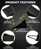 Wheel Chocks, 4Pack Heavy Duty Wheel Chocks with Rope, Black