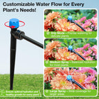 20Pcs Drip Irrigation Emitters, Quick Push-to-Fit Connect Drip Stream