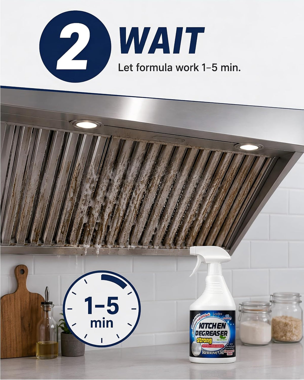 Heavy Duty Kitchen Degreaser for Tough Grease, Stove & Hood Cleaner