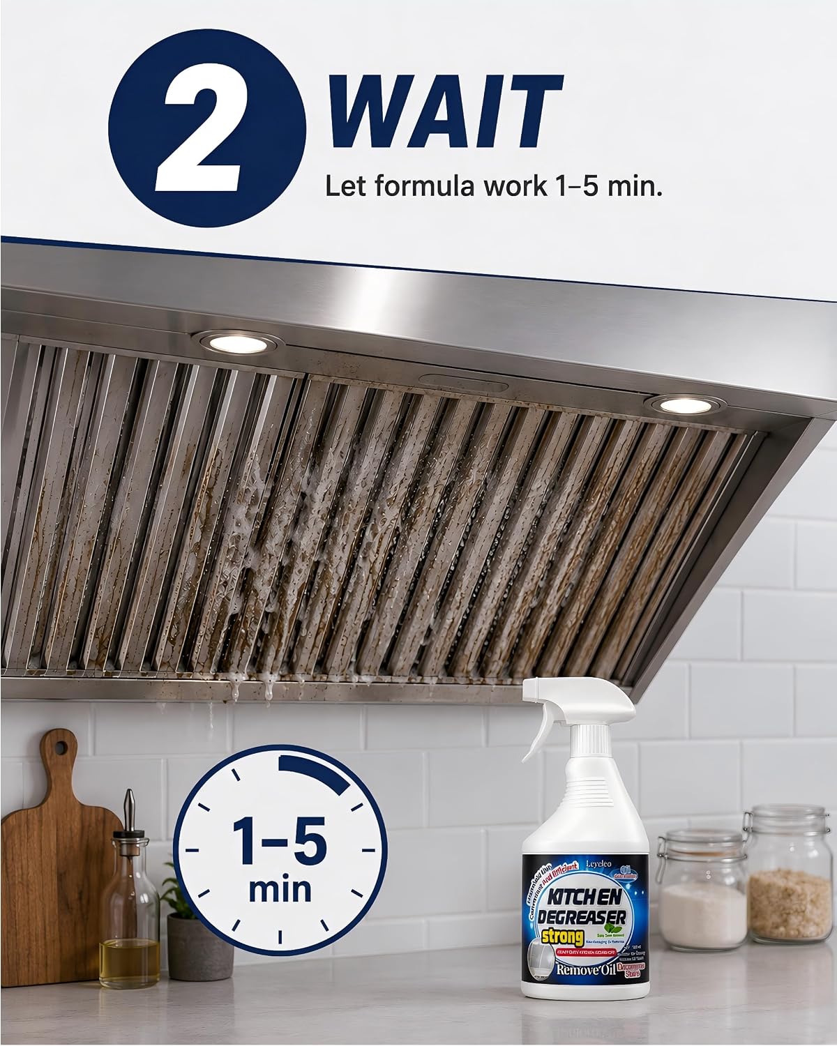Heavy Duty Kitchen Degreaser for Tough Grease, Stove & Hood Cleaner