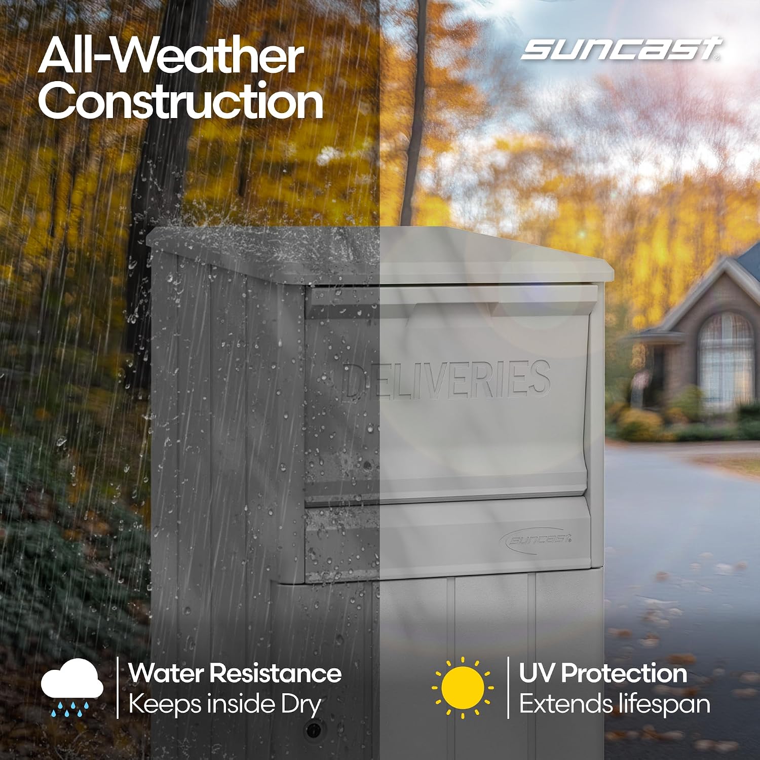 33.5-Gallon Capacity Package Delivery Box, Parcel Drop Box with Lock, Weather Resistant Outdoor Storage Solution for