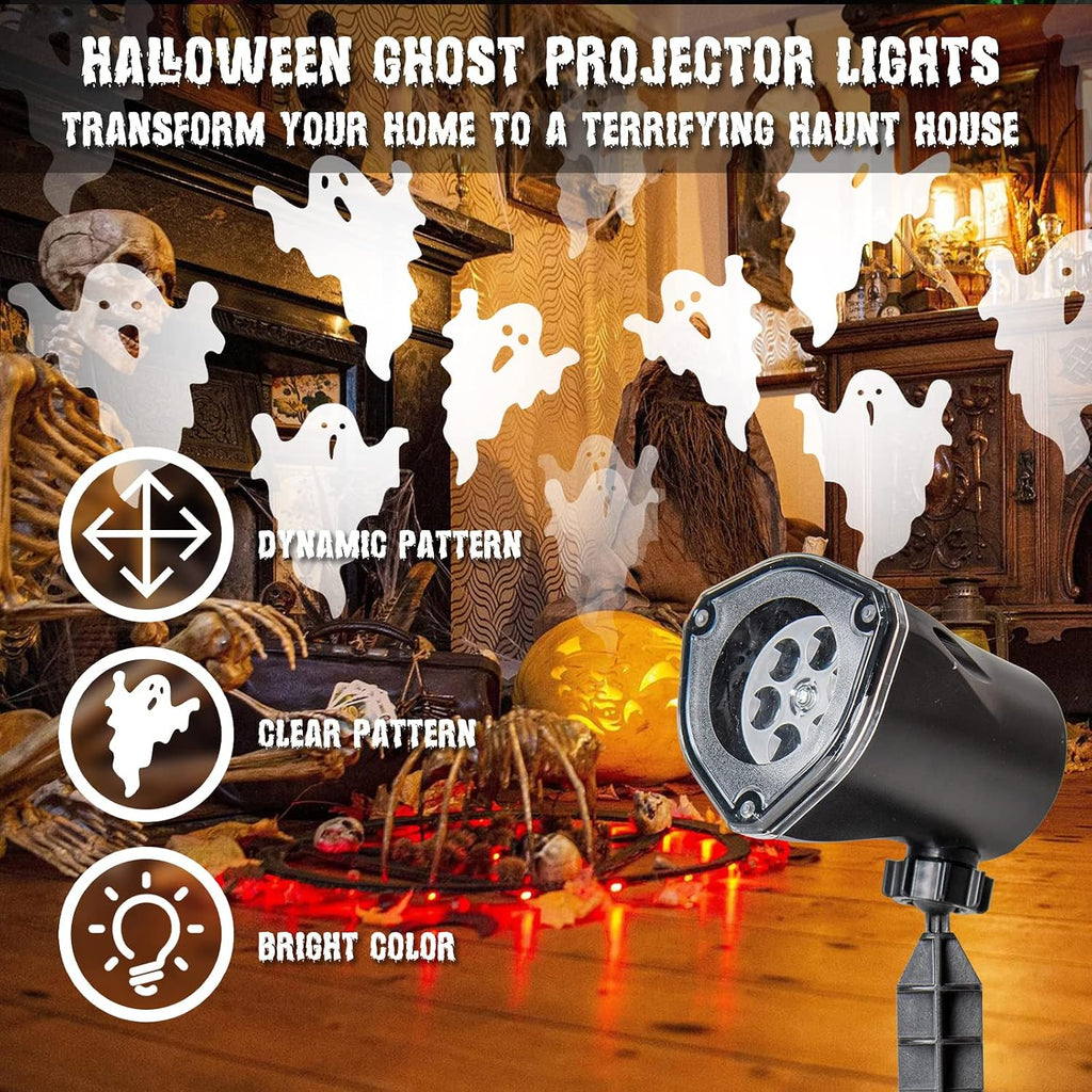 Halloween Projector Lights, Rotating Ghost Projector Halloween Decorations Outdoor, Dynamic Ghost Projector