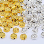 100pcs 9.5 mm Round Double-Sided Jesus Cross Spacer Beads Catholic Saint Benedict Beads Religious Loose Beads for DIY
