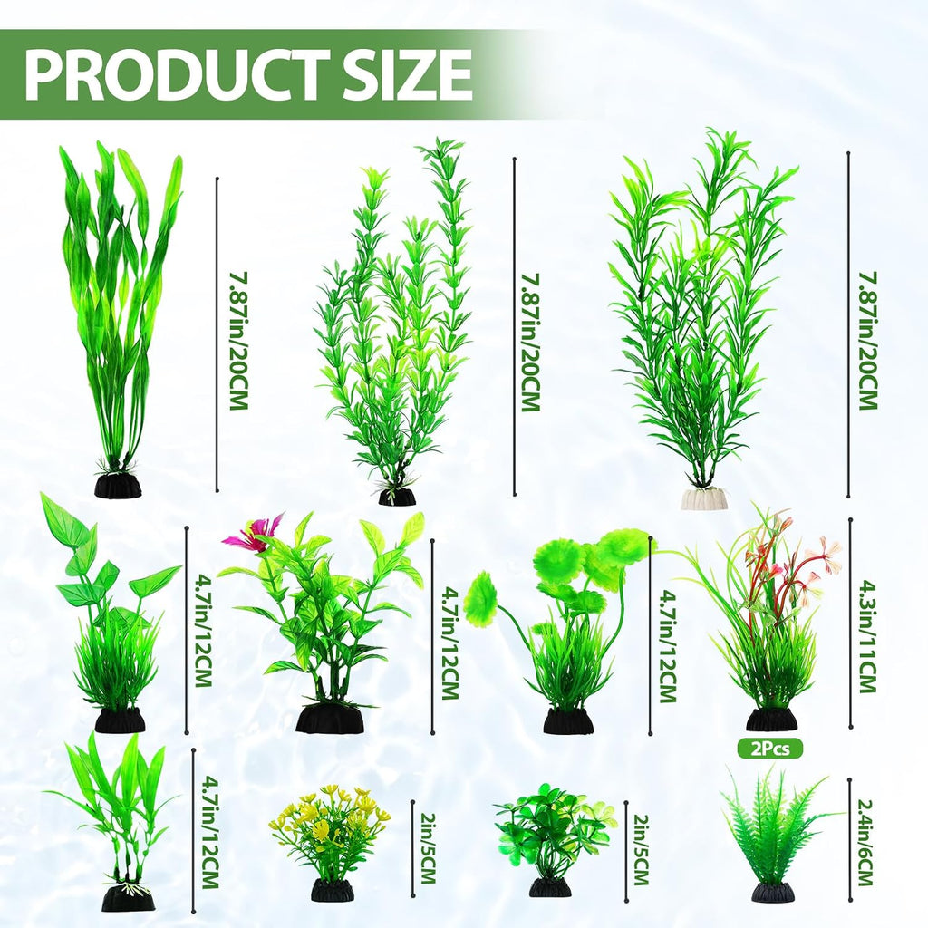 12pcs Fish Tank Accessories Aquarium Decorations Green Plants, Green Fish Tanks Decoration Plants, Fish Tank Decor