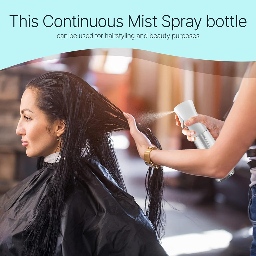 Spray Bottle For Hair – Continuous Mister Spray Bottle for Hairstyling, Cleaning, Plants, Pets, Barbers, Salons