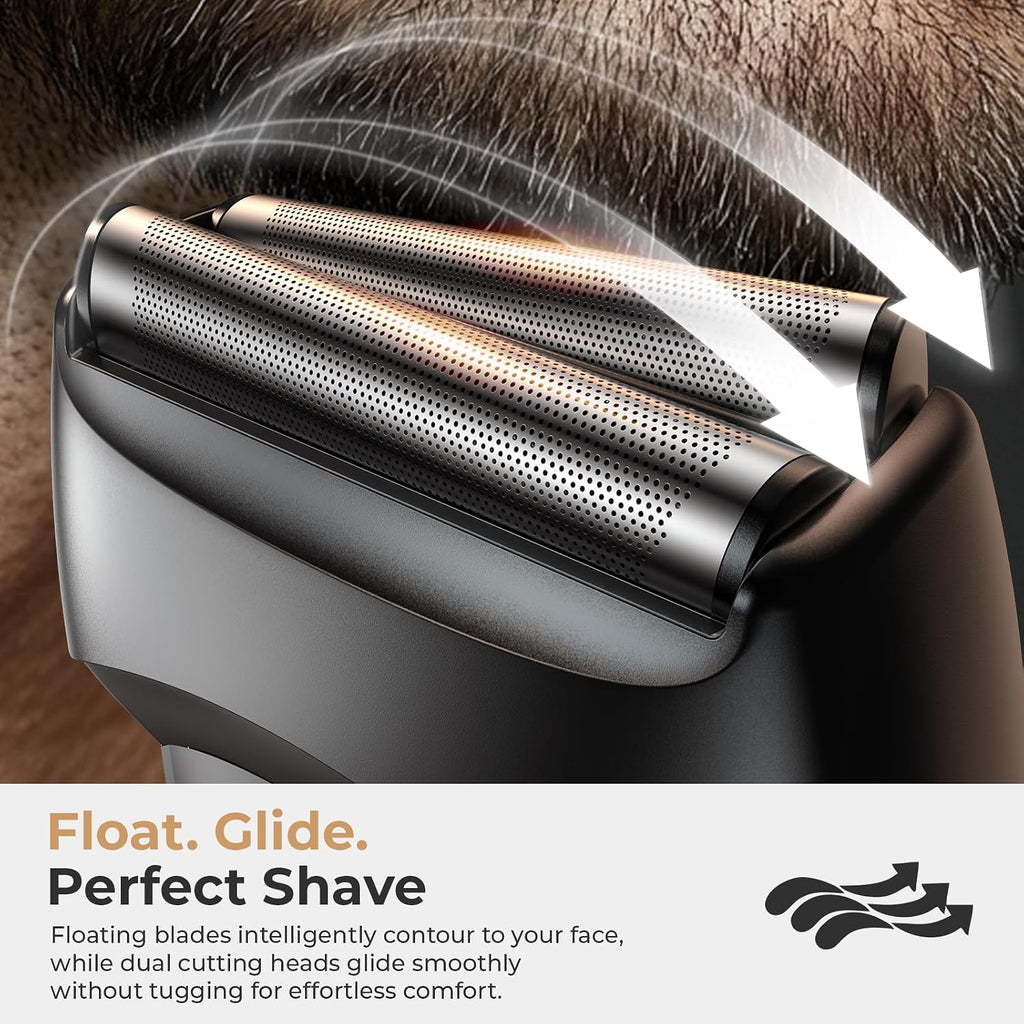 Foil Shaver for Men: Rechargeable Electric Razor Cordless - Waterproof Wet & Dry Electric Shaver with Precision