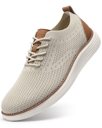 Men's Casual Dress Sneakers Tennis Walking Shoes Beige,EU46